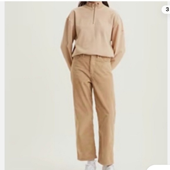 Levi Strauss & Co. Womens Size 26 Straight Ankle Corduroy Wide Wale Pant Khaki - Picture 8 of 12